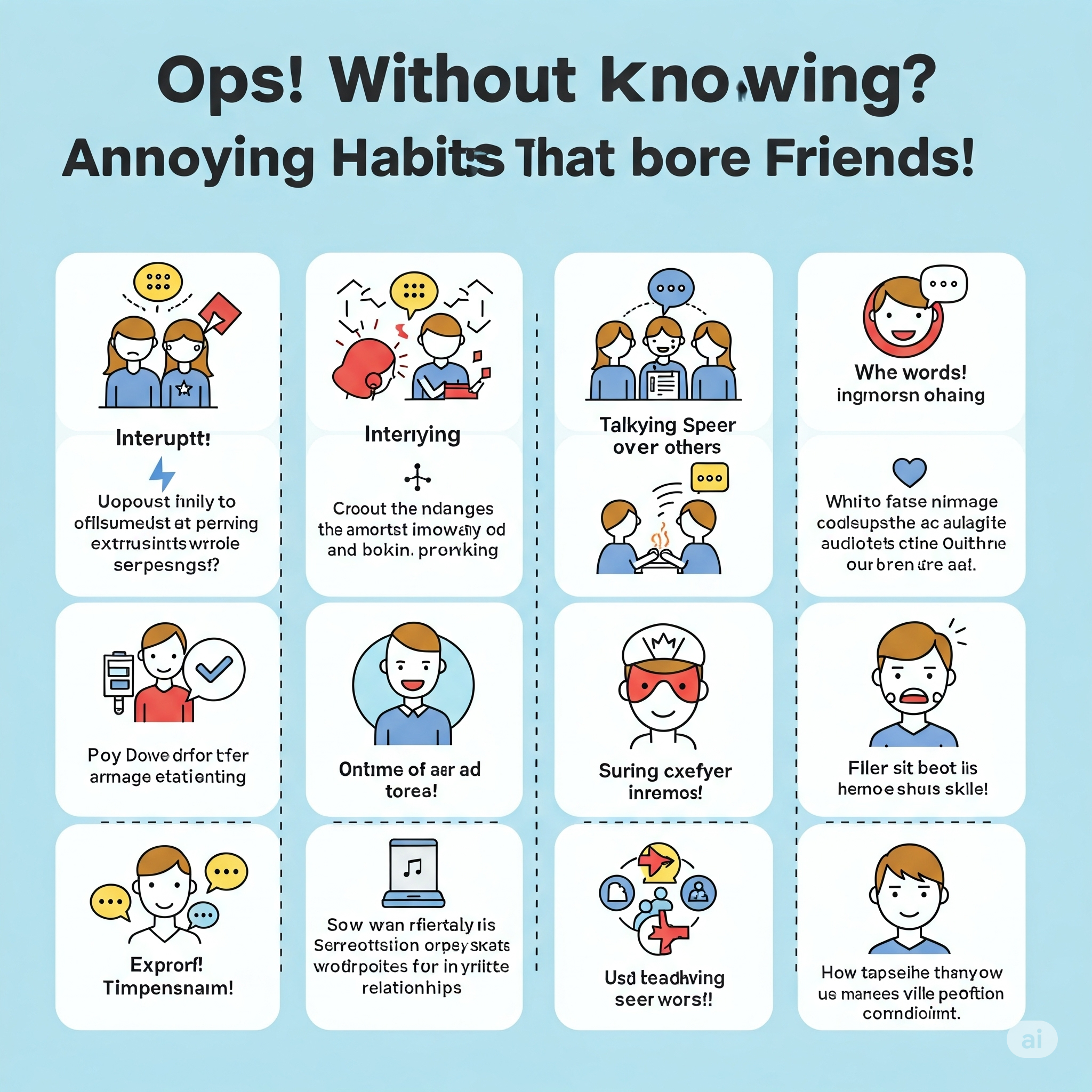 앗! 나도 모르게? 친구들을 질리게 하는 말버릇!😩(Annoying Speech Habits That Bore Friends!)